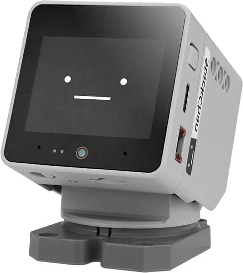 The M5Stack StackChan, a small square screen on a two-servo neck and base