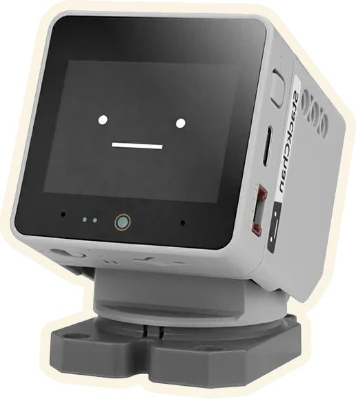 The M5Stack StackChan, a small square screen on a two-servo neck and base